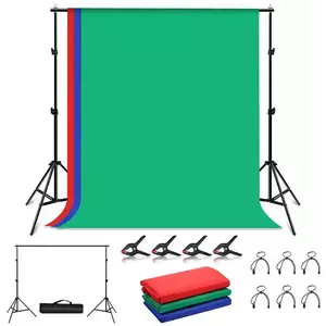 Fényképészeti pad Puluz Photo studio background support 2x2m + Backdrops 3 pcs PKT5204 kép