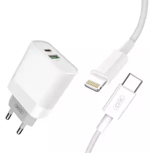 Töltő Wall Charger with Lightning Cable XO L64 20W, QC3.0, PD (white) (6920680872442) kép