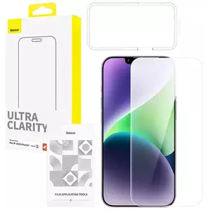 TEMPERED KIJELZŐVÉDŐ FÓLIA Tempered Glass screen protector Baseus OS for Iphone 13/13 Pro/14(Clear) kép