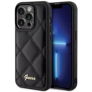 Tok Guess GUHCP15LPSQSQSK iPhone 15 Pro 6.1" black hardcase Quilted Metal Logo (GUHCP15LPSQSQSK) kép