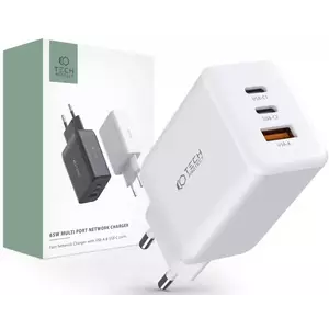 Töltő TECH-PROTECT C65W 3-PORT NETWORK CHARGER PD65W/QC3.0 WHITE (9490713934517) kép