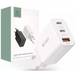 Töltő TECH-PROTECT NC30W 3-PORT NETWORK CHARGER PD30W/QC3.0 WHITE (9490713935262) kép