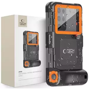 Tok TECH-PROTECT IPX8 UNIVERSAL DIVING WATERPROOF CASE BLACK/ORANGE (5906302310234) kép