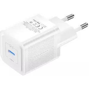 Töltő Vention, Wall charger, FEPW0-EU, USB-C, 20W, GaN (white) kép