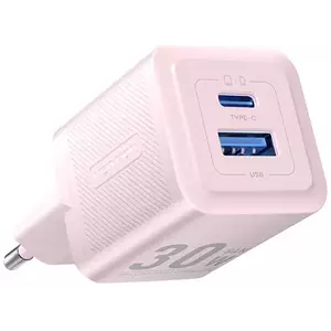 Töltő Vention, Wall charger, FEQP0-EU, USB-C + USB- A, 30W/30W, GaN (pink) kép