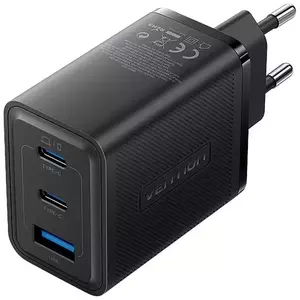 Töltő Vention, Wall charger, FERB0-EU, 2xUSB-C, USB- A, 65W/65W/30W, GaN (black) kép