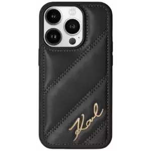 Tok Karl Lagerfeld KLHCP13LPQDSMGK iPhone 13 Pro 6.1" black hardcase Diagonal Quilted Script (KLHCP13LPQDSMGK) kép