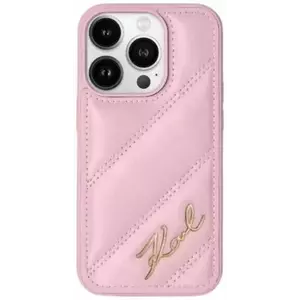 Tok Karl Lagerfeld KLHCP14LPQDSMGP iPhone 14 Pro 6.1" pink hardcase Diagonal Quilted Script (KLHCP14LPQDSMGP) kép