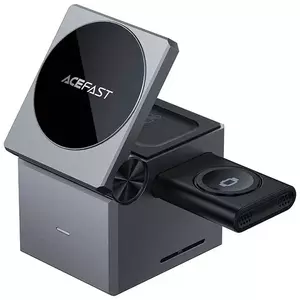 Acefast Wireless charger 3 w 1, E18, 15W (metal gray) kép