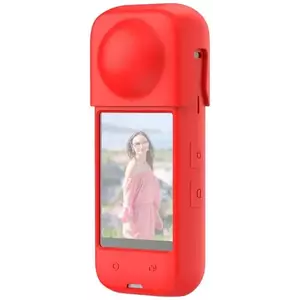 Tok PULUZ Silicone protective case for Insta360 X4 (red) kép