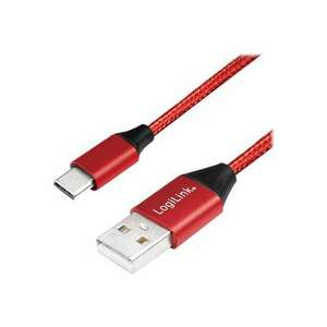 LOGILINK CU0148 LOGILINK - USB 2.0 cable USB-A male to USB-C male, red, 1m kép