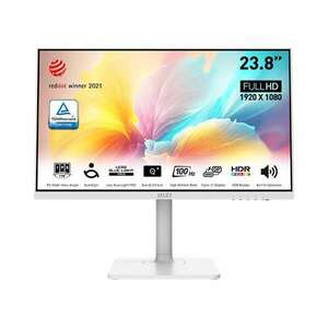 Msi monitor business modern md2412pw 23, 8" fhd, 1920x1080, ips, 100hz, 1000: 1 cr, 300cd/m2, 1ms, hdmi, usb-c, white 9S6-3PA59H-078 kép