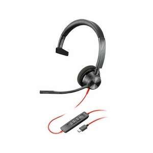 HP Poly Blackwire 3310 Microsoft Teams (USB Type-C) Vezetékes Mono Headset + USB Type-A Adapter - Fekete kép