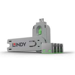 Lindy USB Portblokkoló (kulccsal) Zöld - 4db kép