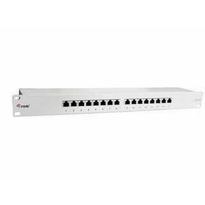 Equip 19" patch panel 16 portos 1U cat.6 árnyékolt, szürke kép