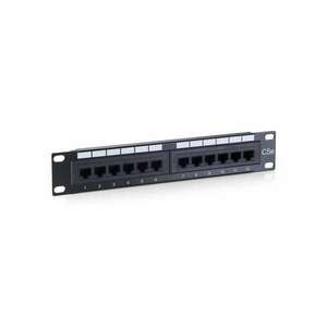 Equip Patch Panel - 208015 (12 port, Cat5e, 1U, árnyékolatlan, fekete) kép