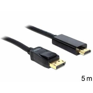 DeLock Kábel Displayport 1.5 Apa > High Speed HDMI-A Apa Passzív 5m Fekete 82441 kép