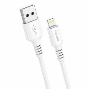 USB kábel Lightning Fonenghez, x85 iPhone 3A gyorstöltés, 1 m, fehér (X85 iPhone) kép