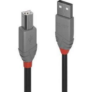 LINDY USB 2.0 Csatlakozókábel [1x USB 2.0 dugó, A típus - 1x USB 2.0 dugó, B típus] 10.00 m Fekete kép