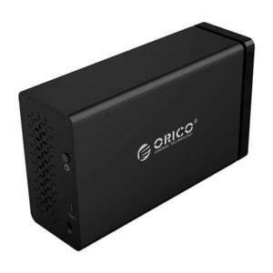 Orico Külső HDD tároló 3.5", NS200RU3-EU-BK-BP (2 fiók, USB-A 3.0, Max.: 32TB, Raid támogatás, fekete) kép