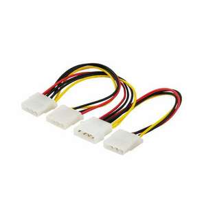 Savio AK-16 Molex tápegység kábel 0.18m - Fekete/Sárga/Piros kép