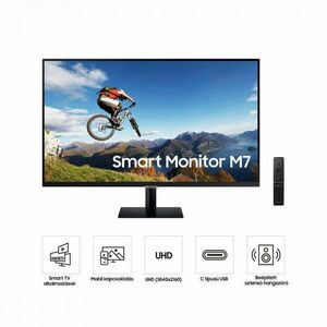 SAMSUNG SMART VA monitor 32" M7, 3840x2160, 16: 9, 300cd/m2, 4ms, 2xHDMI/3xUSB/USB-C/WiFi/Bluetooth, hangszóró kép