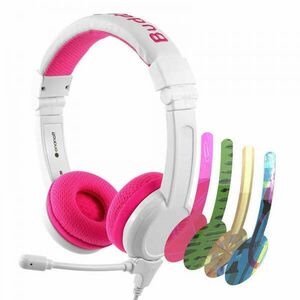 Wired headphones for kids BuddyPhones School+ (pink) kép