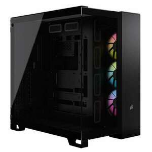 CORSAIR Ház iCUE LINK 6500X RGB, 3x iCUE LINK RX120 RGB Ventilátor, Tápegység nélkül, Edzett Üveg, fekete kép