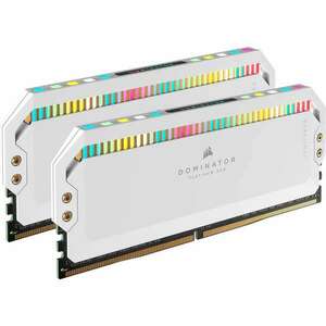 Corsair 64GB / 5600 Dominator Platinum RGB White DDR5 RAM KIT (2x32GB) (CMT64GX5M2B5600C40W) kép