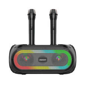 Bluetooth Hangszóró Karaoke 2db Mikrofonnal TF USB AUX FM 2x8W 3600mAh ZQS4247 kép