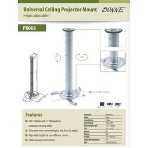 SUNNE (PRO03) Projektor mennyezeti konzol dönthető, Profil: 130-1060mm, max 10kg (ezüst) kép