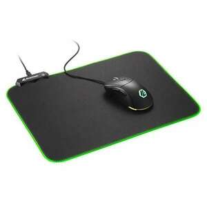 Sharkoon Egérpad, 1337 Gaming Mat RGB V2 360 (360 x 270 x 3 mm, RGB LED, lecsatlakoztatható USB kábel, fekete) kép