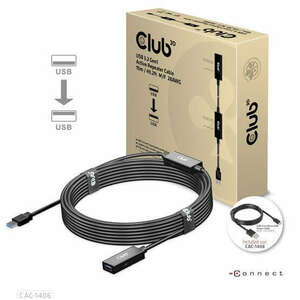 CLUB3D CAC-1406 USB kábel 15 M USB 3.2 Gen 1 (3.1 Gen 1) USB A Fekete (CAC-1406) kép