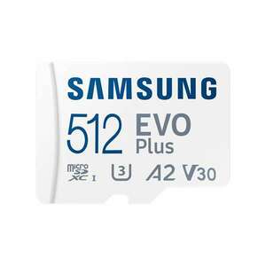 Samsung MicroSD kártya, 512GB MB-MC512SA/EU (EVO PLUS, microSDXC, UHS-I, R160, adapter, 512GB) kép