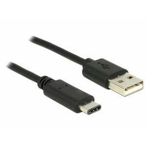 Delock Kábel USB C típus 2.0 dugó &gt; USB 2.0 A típusú dugó 1 m fekete kép