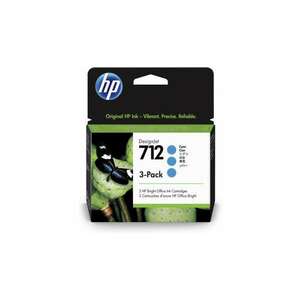 HP 3ED77A 712 Eredeti Tintapatron csomag Cián (3 db) (3ED77A) kép