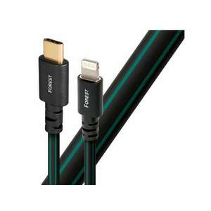 AudioQuest Forest USB 2.0-C apa - Lightning apa Összekötő kábel 0.75m - Fekete/Zöld (LTNUSBCFOR0.75) kép