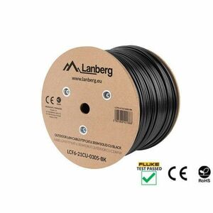 Lanberg LCF6-21CU-0305-BK 305m Cat6 F/UTP AWG23 Fca PE árnyékolt fekete kültéri kábel kép