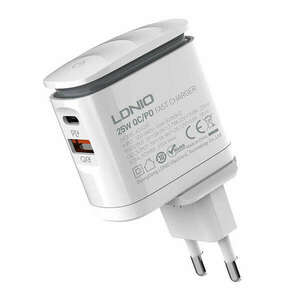 Wall charger LDNIO A2423C USB, USB-C + USB-C - Lightning cable kép