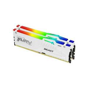 Kingston 64GB / 6400 HyperX Fury RGB White DDR5 RAM (2x32GB) kép