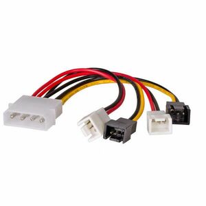 Akyga Cable AK-CA-34 Molex 4-pin - 3-pin 12V x 2 5V 2 0.15m - Kabel - 0, 15 m SATA kábel Fehér kép