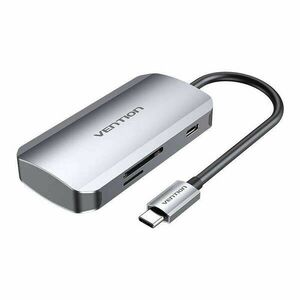 USB-C 3x USB3.0 dokkolóállomáshoz, SD, TF, PD 0.15m Vention TNHHHB, szürke kép