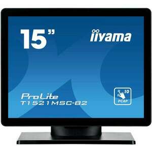 iiyama ProLite T1521MSC-B2 számítógép monitor 38, 1 cm (15") 1024 x 768 pixelek XGA LED Érintőképernyő Asztali Fekete (T1521MSC-B2) kép