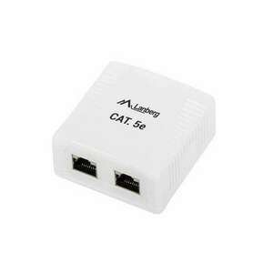 Lanberg - FTP fali aljzat 2-port RJ45 shielded cat. 5E - OS5-0002-W kép