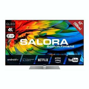 Salora Smart QLED 4K Ultra HD TV, 43QLED440, 108 cm, Android, Amazon Prime Video, Disney+, Netflix, YouTube, Google Apps, Red Bull TV, Spotify, Wifi, Dolby Vision, Chromecast, Bluetooth, Játé kép