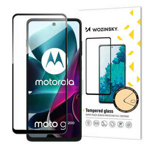 Wozinsky Full Glue Tempered Glass Motorola Moto G200 5G 9H Full Screen Tempered Glass with Black Frame kép