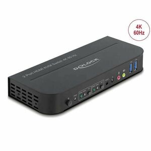 Delock HDMI KVM switch 4K 60 Hz USB 3.0-vel és audióval (11481) kép