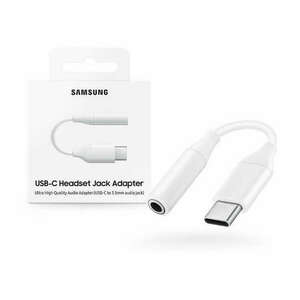 Type-C - Jack 3, 5mm aljzat audio adapter, gyári, fehér, Samsung (... kép