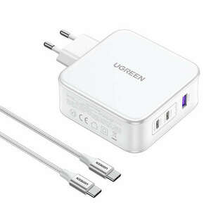 Töltő UGREEN 15339 Nexode, 2xUSB-C, USB-A 3.0, PD3.0, QC4.0, GaN, 140 W fehér kép