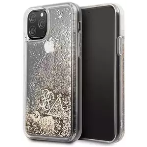 Tok Guess iPhone 11 Pro Gold Hardcase Glitter Hearts (GUHCN58GLHFLGO) kép